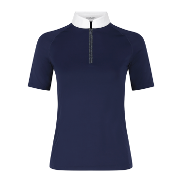 Camiseta de concurso Kentucky Classic para mujer con cremallera con purpurina de manga corta Marino Azul marino