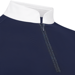 Camiseta de concurso Kentucky Classic para mujer con cremallera con purpurina de manga corta Marino Azul marino