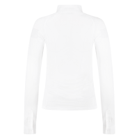 Camisa de concurso Kentucky Classic para mujer con cremallera brillante de manga larga Blanco