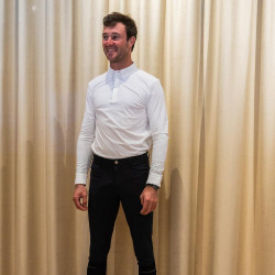 Camisa de concurso Kentucky hombre Classic de manga larga Blanco