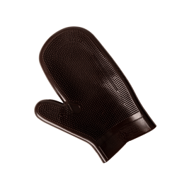 Guante de grooming de caucho Grooming Deluxe by Kentucky Castaño Marrón