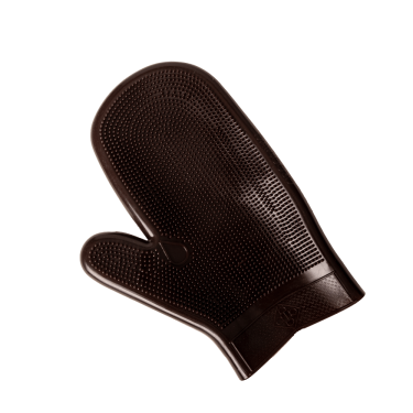 Guante de grooming de caucho Grooming Deluxe by Kentucky Castaño Marrón