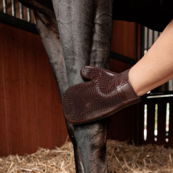 Guante de grooming de caucho Grooming Deluxe by Kentucky Castaño Marrón Guante de grooming de caucho Grooming Deluxe by Kentucky Castaño Marrón