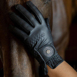 Guantes de equitación Kentucky Grip y Purpurina Negro Guantes de equitación Kentucky Grip y Purpurina Negro