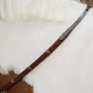 Riendas de goma Dy'on 1/2 con 7 topes integrados Castaño Marrón Riendas de goma Dy'on 1/2 con 7 topes integrados Castaño Marrón