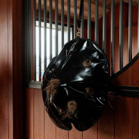 Bolsa de heno Play & Slowfeeder redondo Grooming Deluxe de Kentucky Negro