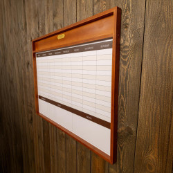 Pizarra de establo magnética con marco Grooming Deluxe de Kentucky Madera Beige