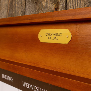 Pizarra de establo magnética con marco Grooming Deluxe de Kentucky Madera Beige