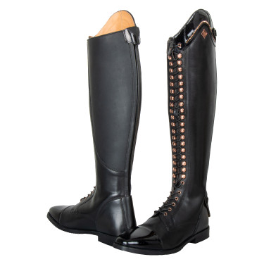 Botas de equitación Imperial Riding Olania Dressage largas/anchas Fusta negra/rosa Negro