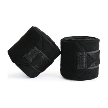 Vendajes de polo Equestrian Stockholm Todo negro brillante