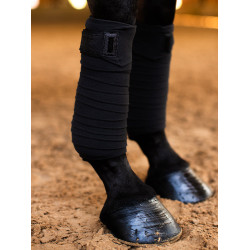 Vendajes de polo Equestrian Stockholm Todo negro brillante