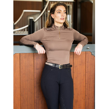 Base Layer Equestrian Stockholm Air Breeze Sunshirt mujer Champán Beige