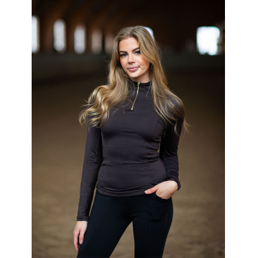 Base Layer Equestrian Stockholm Air Breeze Sunshirt mujer Marrón dorado Marr&amp;amp;amp;oacute;n