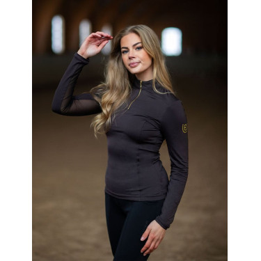 Base Layer Equestrian Stockholm Air Breeze Sunshirt mujer Marrón dorado Marr&amp;amp;amp;oacute;n