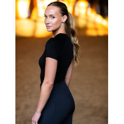 Capa base Equestrian Stockholm Dynamic mujer de manga corta Edición negra Negro Capa base Equestrian Stockholm Dynamic mujer de manga corta Edición negra Negro