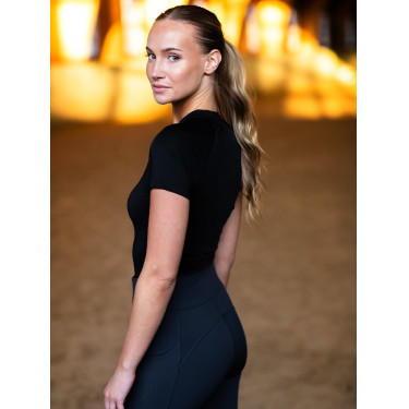 Capa base Equestrian Stockholm Dynamic mujer de manga corta Edición negra Negro Capa base Equestrian Stockholm Dynamic mujer de manga corta Edición negra Negro