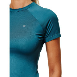 Capa base Equestrian Stockholm Dynamic mujer de manga corta Azul verde azulado