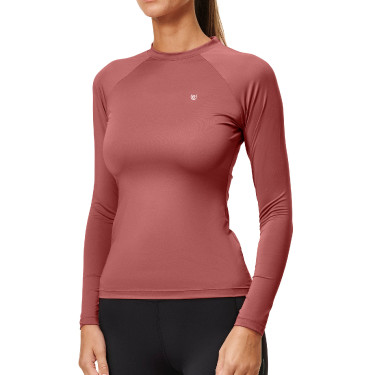 Camiseta térmica Equestrian Stockholm Dynamic para mujer de manga larga Rosa ámbar Blanco