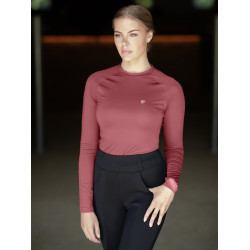 Camiseta térmica Equestrian Stockholm Dynamic para mujer de manga larga Rosa ámbar Blanco