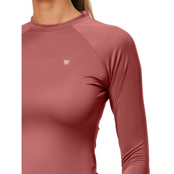 Camiseta térmica Equestrian Stockholm Dynamic para mujer de manga larga Rosa ámbar Blanco