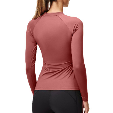 Camiseta térmica Equestrian Stockholm Dynamic para mujer de manga larga Rosa ámbar Blanco