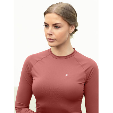Camiseta térmica Equestrian Stockholm Dynamic para mujer de manga larga Rosa ámbar Blanco