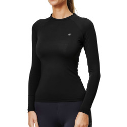 Camiseta térmica Equestrian Stockholm Dynamic para mujer de manga larga Negro