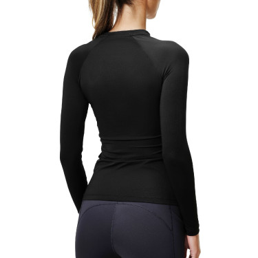 Camiseta térmica Equestrian Stockholm Dynamic para mujer de manga larga Negro