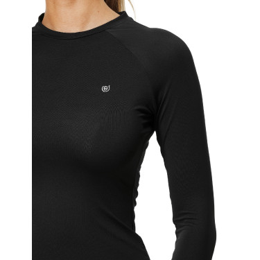 Camiseta térmica Equestrian Stockholm Dynamic para mujer de manga larga Negro