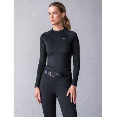 Camiseta térmica Equestrian Stockholm Dynamic para mujer de manga larga Negro