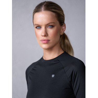 Camiseta térmica Equestrian Stockholm Dynamic para mujer de manga larga Negro