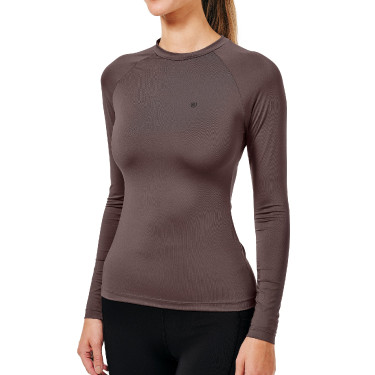 Camiseta térmica Equestrian Stockholm Dynamic para mujer de manga larga Moca moderna Marr&amp;amp;amp;oacute;n