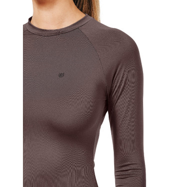 Camiseta térmica Equestrian Stockholm Dynamic para mujer de manga larga Moca moderna Marr&amp;amp;amp;oacute;n