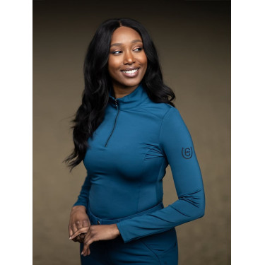 Capa base Equestrian Stockholm Vision de manga larga para mujer Pradera azul