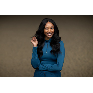 Capa base Equestrian Stockholm Vision de manga larga para mujer Pradera azul