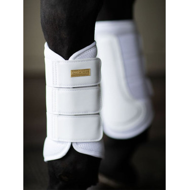 Guarniciones de doma Equestrian Stockholm de malla Blanco dorado Azul marino