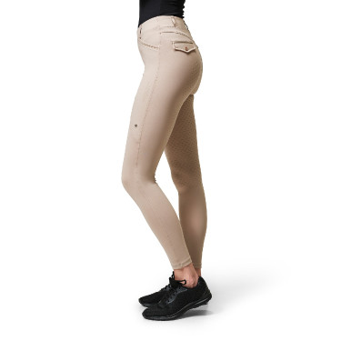 Leggings de equitación Equestrian Stockholm Premium para mujer Beige