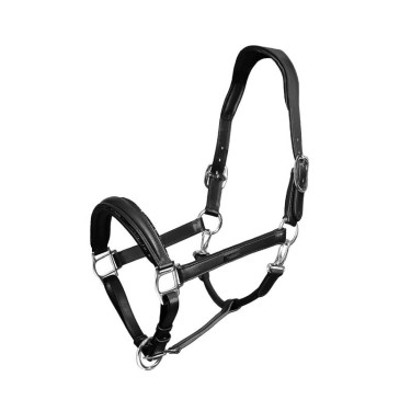 Cabezada de cuero Equestrian Stockholm anatómica brillante Edición Noir