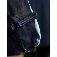 Cabezada de cuero Equestrian Stockholm anatómica brillante Edición Noir Negro Cabezada de cuero Equestrian Stockholm anatómica brillante Edición Noir Negro