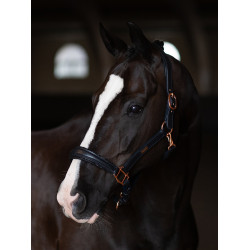 Cabezada de cuero Equestrian Stockholm anatómica brillante Océano oscuro