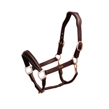 Cabezada de cuero Equestrian Stockholm anatómica brillante Noche sin luna