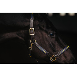 Cabezal y ramal de cuero Equestrian Stockholm con cadena Nación sueca