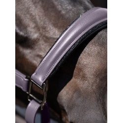 Cabezada de cuero Equestrian Stockholm anatómica brillante Violeta oscuro