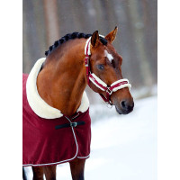Cabezada y ramal Equestrian Stockholm con borreguillo Burdeos