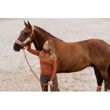 Cabezada y ramal Equestrian Stockholm con borreguillo Bronce o oro