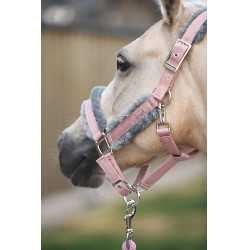 Cabezada y ramal Equestrian Stockholm con borreguillo Rosa