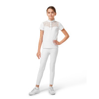 Polo de concurso Equestrian Stockholm Crystal Champion Young Rider Blanco