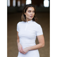 Polo de concurso Equestrian Stockholm Divine Motion mujer de manga corta Alemania Blanco