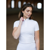 Polo de concurso Equestrian Stockholm Divine Motion para mujer de manga corta Netherlands Blanco