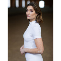 Polo de concurso Equestrian Stockholm Divine Motion mujer manga corta Sweden Blanco
